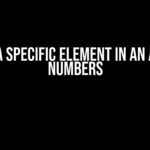 Finding a Specific Element in an Array of Numbers